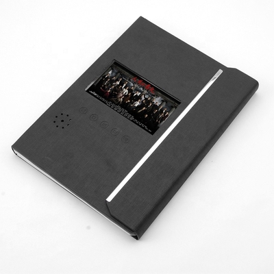 Taille visuelle noire du dossier A4 d'affichage à cristaux liquides d'unité centrale, carte de voeux visuelle de 4,3 pouces