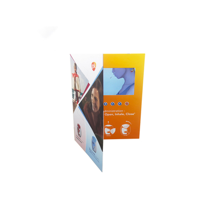 La carte visuelle de brochure d'affichage à cristaux liquides d'affichage transparent a adapté aux besoins du client pour le festival