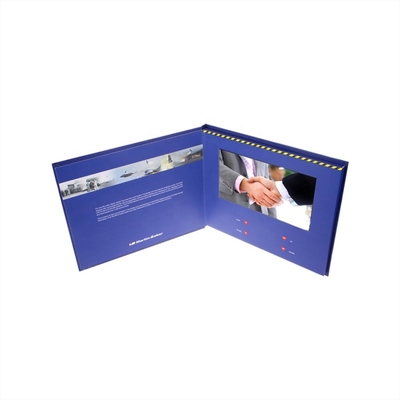Brochure de vidéo d'écran d'affichage à cristaux liquides de 7 pouces, carte de voeux visuelle de la publicité de produit avec la boîte