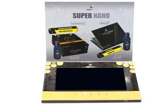 Carte de vidéo-brochure LCD à couverture dure de 10 pouces pour la marque de taille 148 × 210 mm
