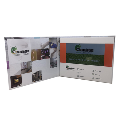 Brochures visuelles d'affichage à cristaux liquides de grande batterie, OEM de blanc de 10,1 de pouce d'affichage à cristaux liquides de vidéo cartes de voeux