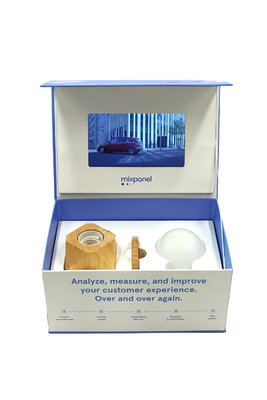 Boîte visuelle de cadeau d'affichage d'affichage à cristaux liquides, OEM imprimé magnétique visuel de boîte de présentation 4GB