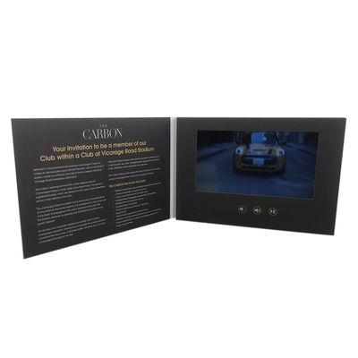 L'ODM visuel de carte de brochure d'affichage à cristaux liquides de la mémoire 256MB gravent l'impression en refief pour des affaires