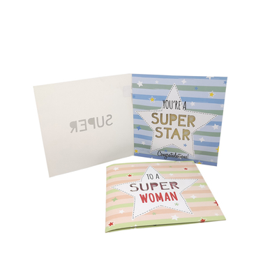 Sain stratification brillante carte de voeux 5inch×7inch la taille musicale ROHS Certificat