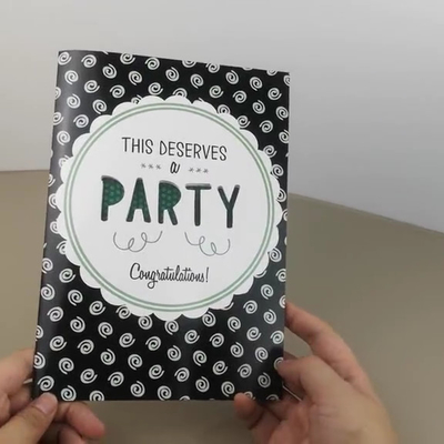 Cartes son de salutation Softcover, taille des cartes d'anniversaire d'enregistrement de voix 157×222mm