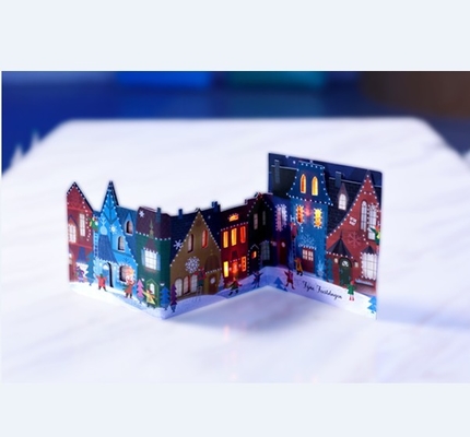cartes de Noël de enregistrement de la voix 3D CMYK imprimant Autoplay ouvert