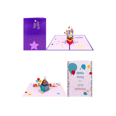 L'impression offset 3D sautent la carte d'anniversaire, l'anniversaire 3D carde la taille de 148×210mm