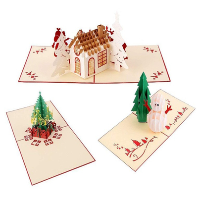 Bruit 3D promotionnel d'OEM la carte de voeux pour le certificat de FCC de Noël ROHS