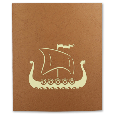 Le bateau fait main 3D sautent la taille de l'impression offset 14.8×21cm de carte de voeux